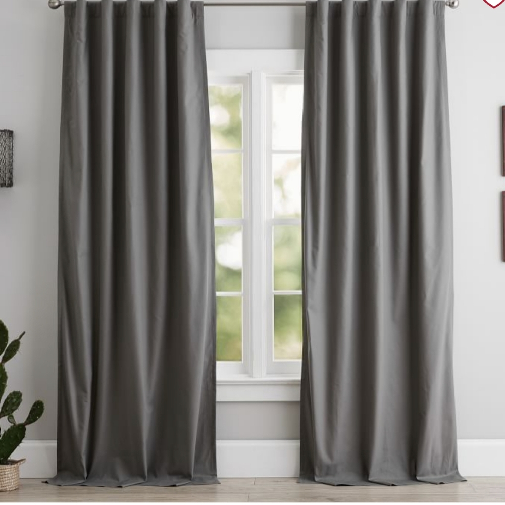 Pottery Barn Teen Classic Sailcloth Blackout Curtain 44x84 Gray Drape HTF